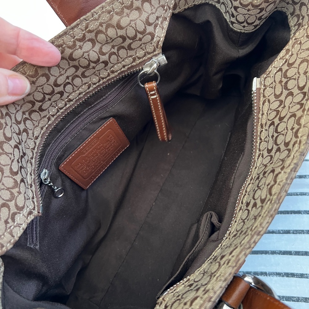 🤎 Coach Soho Mini Signature Tote Satchel  F12310 Brown Khaki Y2K Camel Leather - Picture 13 of 16